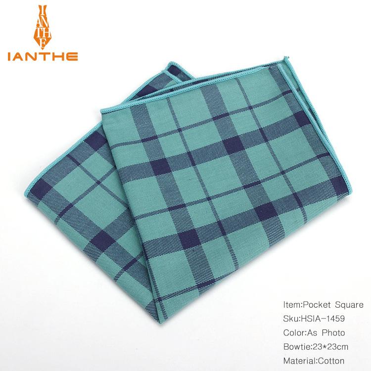 Casual mannen 100% Katoen Zakdoeken Geweven Plaid Pocket Vierkante Mannelijke Bruiloft Zakdoek Handdoeken Hanky Corbatas: IA1459
