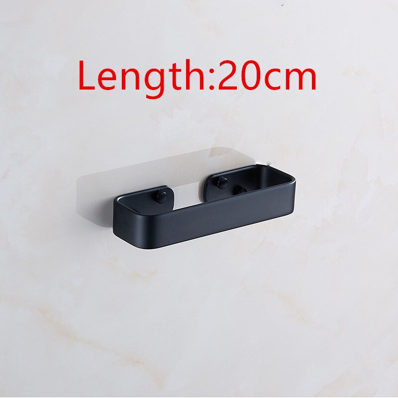 Solid plass aluminium matt svart håndklestang enkelt håndklestativ bad tilbehør veggmontert håndkleholder 20/30/40/50 cm: 20cm