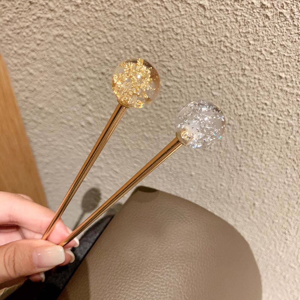 Metalen gouden kleur handgemaakte haarspeldjes voor vrouwen haaraccessoires japanse stijl gouden folie sterrenhemel haarspeldjes haarstokjes