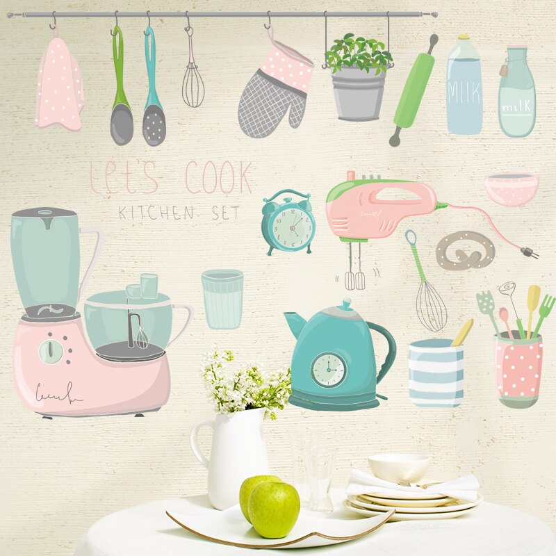Cute Bedroom Cartoon Wallpaper Kitchen Identification Mural Bedroom Background Wall Decoration