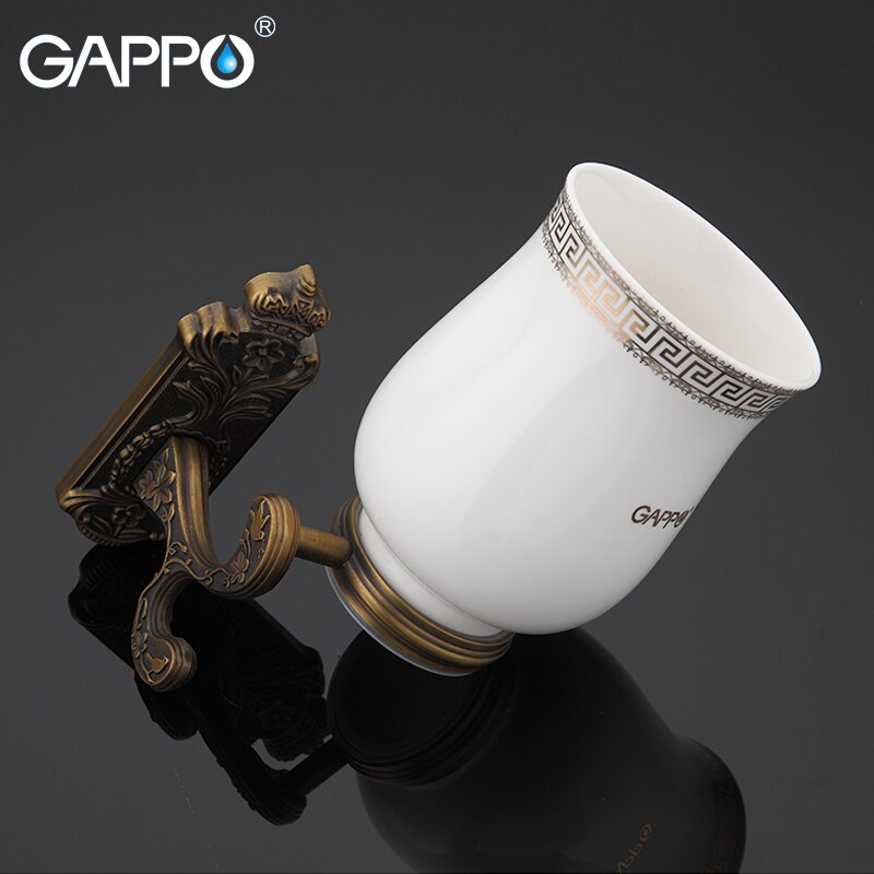 GAPPO Rvs Wc Borstel Houders Wall Mount Enkele Borstel Cetamic bekerhouders Antieke Toiletpot Badkamer Hardware set