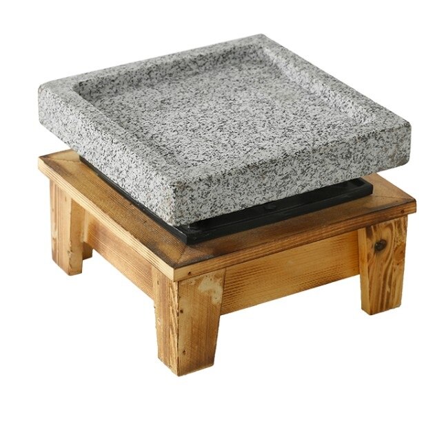 Mini ardoise barbecue granit steak cuisson isolé barbecue cuisinière table barbecue cuisine Japonaise ardoise roche casserole 049-2: Rouge