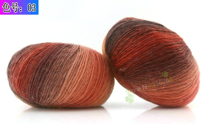 6 Stuks * 50G 100% Australische Wol Regenboog Garen Voor Breien Hand Geweven Lijn Knit Hand Gehaakte breien Regenboog T50: 03