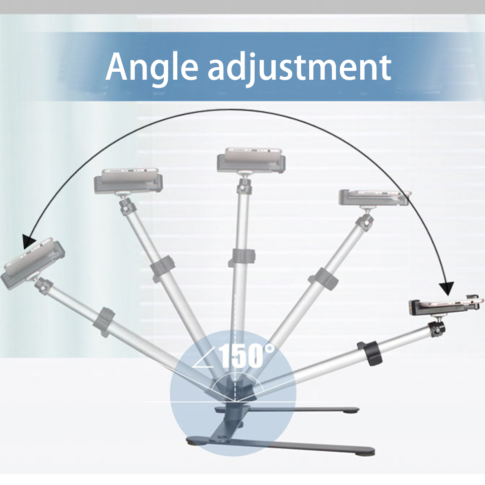 Foldable Overhead Tripod for Smartphone Desktop Tripod for Iphone Phone Tripodlar Tripodes for Note Shooting Tripe for Mobile