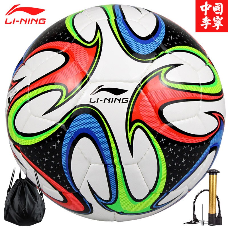 LI NING Football Official Size 4 Size 5 Soccer Ball Goal League Match Outdoor Sports Football Training Balls futebol: AFQK048 SIZE 5