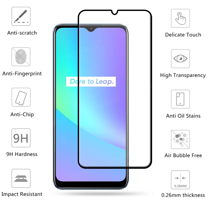 Volledige Cover Glas Voor Realme C25 Glas Voor Oppo Realme C25 Gehard Glas 9H Screen Protector Voor Realme C25Y c25S C25 Lens Glas