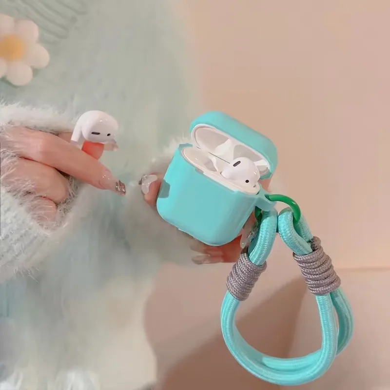 Coque en silicone souple pour Airpods Pro 2 3 1 4, housse de protection de luxe pour écouteurs sans fil avec lanière, accessoires pour écouteurs sans fil