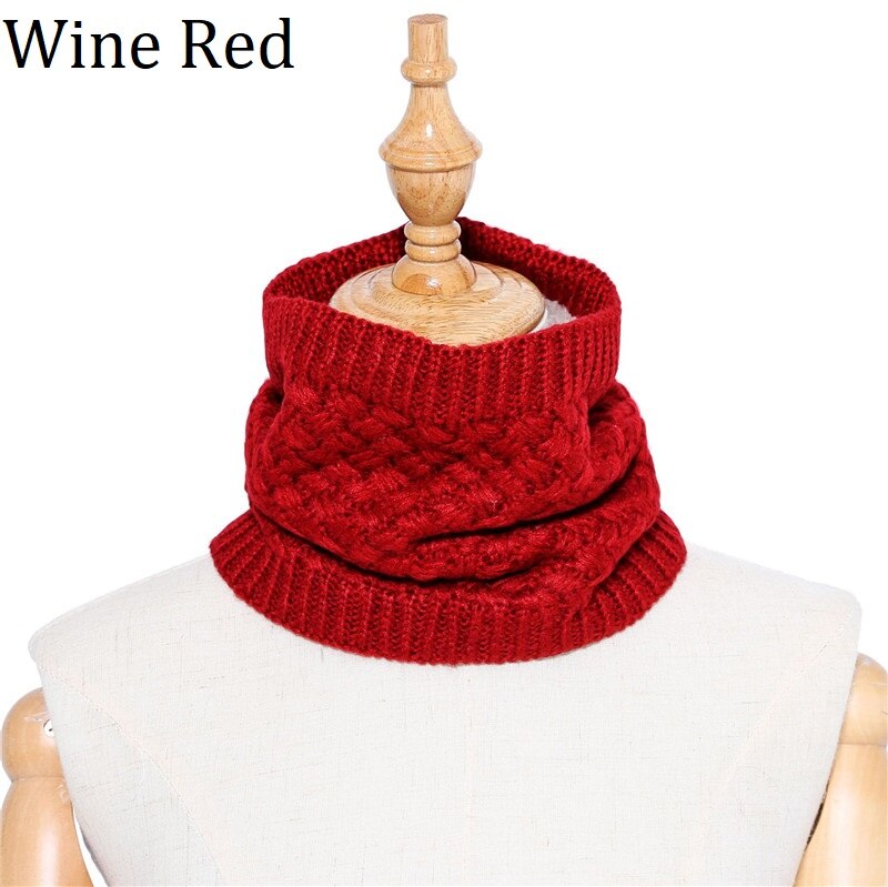 Chauffe-col écharpe en tricot pour femme | Écharpe hiver pour femme, tricoté, enfant, femme, col anneau, châles, Tube enveloppe, écharpes pour femme: Wine Red