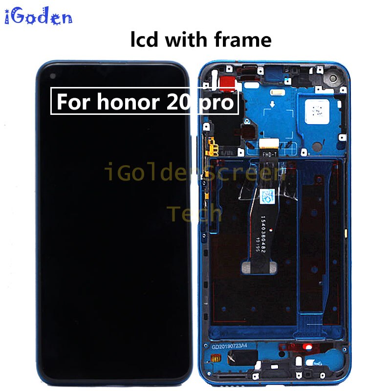 Oryginalny wyświetlacz dla Huawei Honor 20 YAL-L21 ekran dotykowy Digitizer wymiana dla Huawei Honor 20 zawodowiec YAL-AL10 YAL-L41 LCD