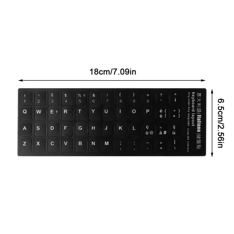 Duurzaam Russisch/Frans/Spaans/Japans/Duits/Arabisch/Koreaanse/Italiaanse Toetsenbord Taal Sticker Zwart achtergrond Met Witte Voor