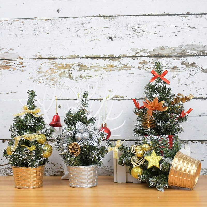 1 pièces Mini arbres de noël artificiels ornements petit pin placé dans la décoration de bureau décoration de noël décor à la maison