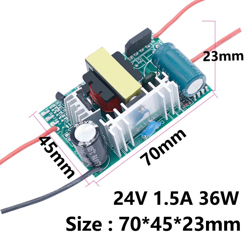 Led Drivesupply 12-24V Led Driver 220V DC24V 1A Licht 12 V 6- 60W voor 24V 1A 1.5A Led Power Light Transformers 12 Volt Voor Led: 24V 1.5A 36W