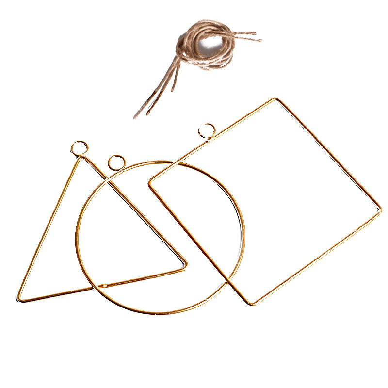 Cilected Floral Hoop Wreath Geometric Wire Round Triangle Square Hoop Frame Of Artificial Flower For Wedding Backdrop Wall Decor: A081R20