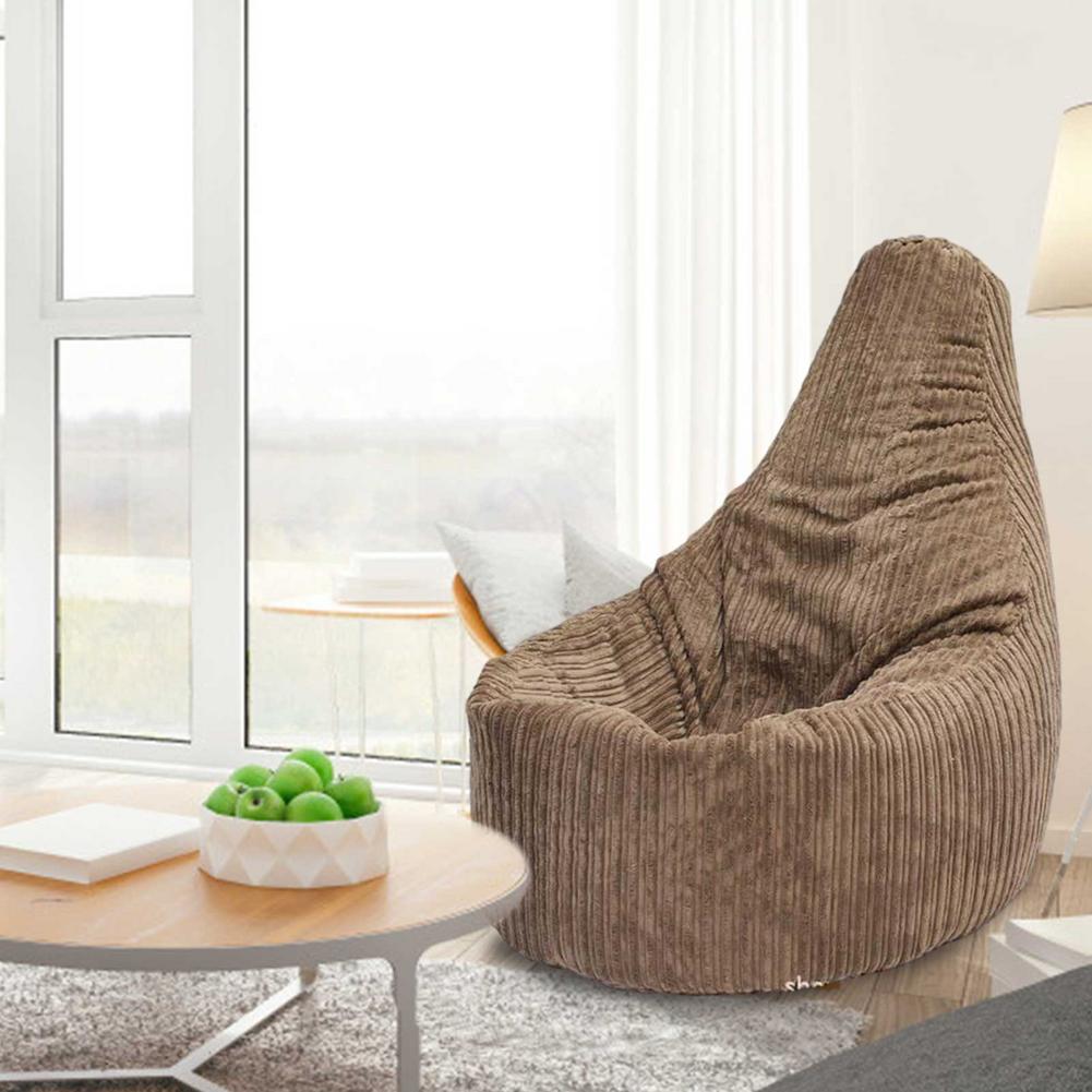 Sækkestol doven sofa aftagelig vaskbar corduroy sækkestol stol betræk uden at fylde møbler i soveværelset