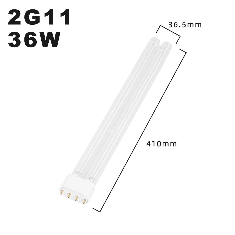 2G11 UVC Steriliseren Lampen 18W 24W 36W Ultraviolet Lamp Tube 4pins 2G11 UV Desinfectie Lamp Hoge efficiënte UV Kiemdodende Lamp: 36W