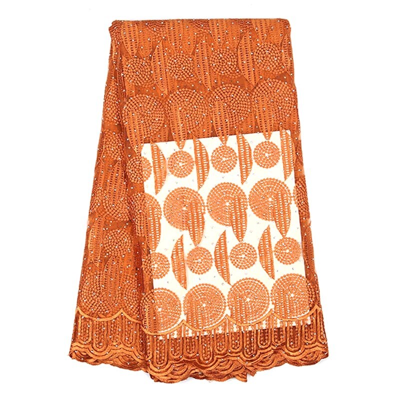 African mesh lace fabric French embroidered tulle lace fabric with stone Nigerian mesh lace fabric for wedding
