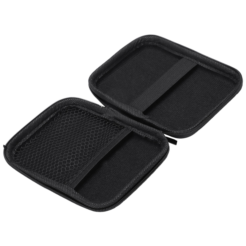 2X Portable Hard Disk Drive Shockproof Zipper Cover Bag Case 2.5Inch HDD Bag Hardcase Black