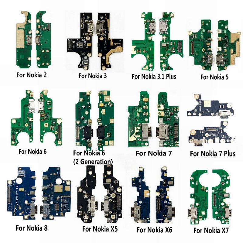 USB Lade-Port Dock Jack Connector Aufladen Bord Flex Mit Mikrofon Für Nokia 3 3,1 2 2,1 5 5,1 6 7 Plus 7 Plus 8 X5 X6 X7