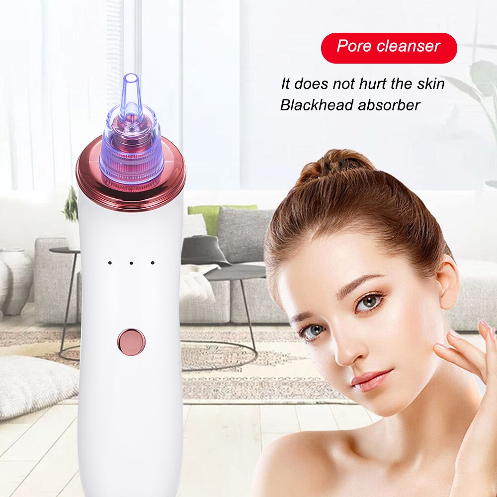 Electric Blackhead Suction Device with 5 in 1 Pimple Zit Comedone Extractor Tool Acne Removal Kit Blackhead Remover