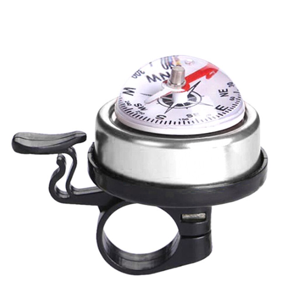 Brújula bicicleta timbre montaña timbre bocina de bicicleta cuerno anillo Metal plástico ciclismo alarma con guía al por mayor práctico y cómodo: silver