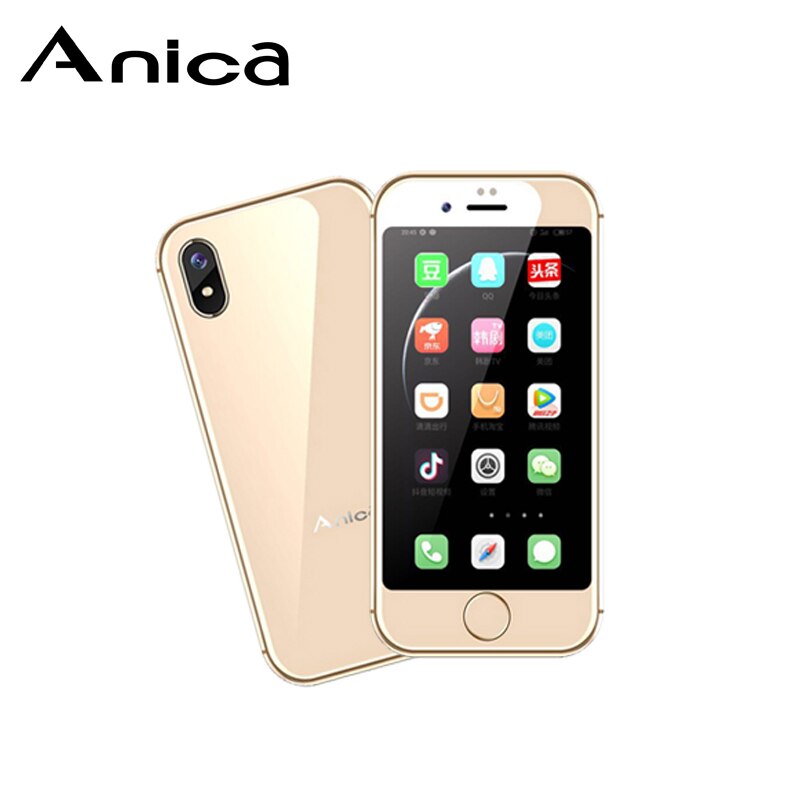 Anica I8 Super Mini Smartphone 2.54 "MTK6580M Quad Core 2 GB RAM 16 GB ROM 3G GPS WIFI Android 6.0 ultra-mince de luxe carte téléphone portable