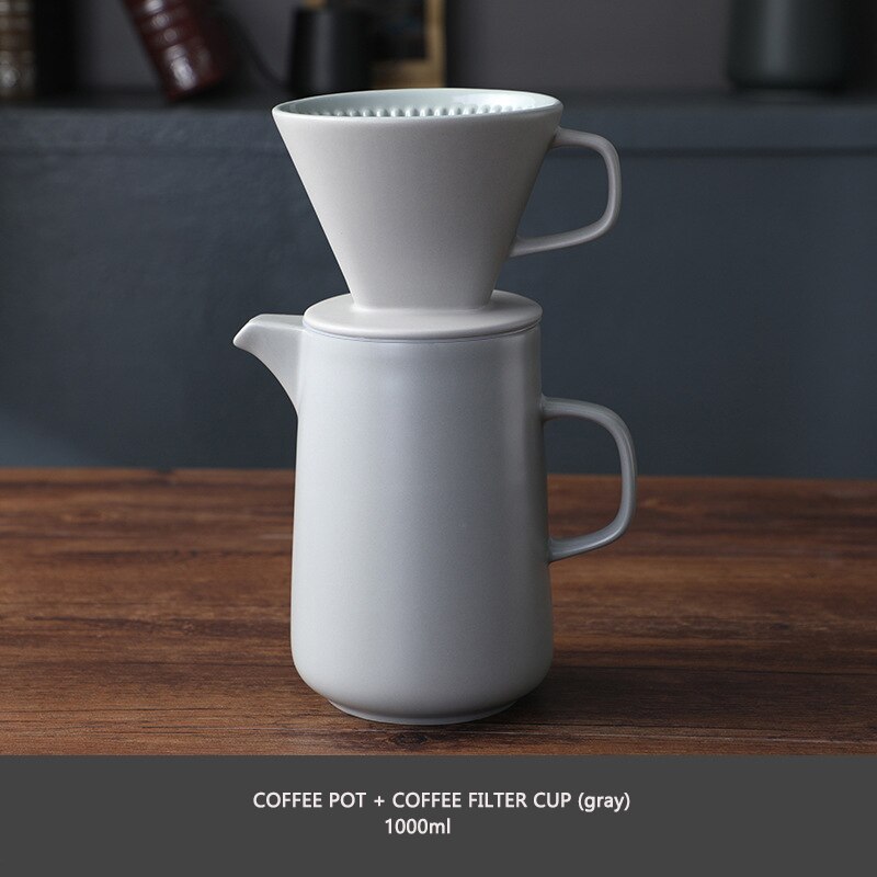 V60-cafetera de conducción manual reutilizable, filtro de gotero de café, conjunto de accesorios para Cocina: white1000ML