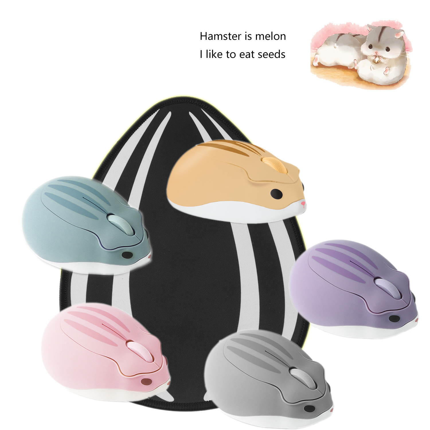 Nette Karikatur Bluetooth + 2,4G Hamster Maus Ergonomische 3D Optische Kreative freundlicher Sekretariat Heimat Computer Mäbenutzen für PC Laptop