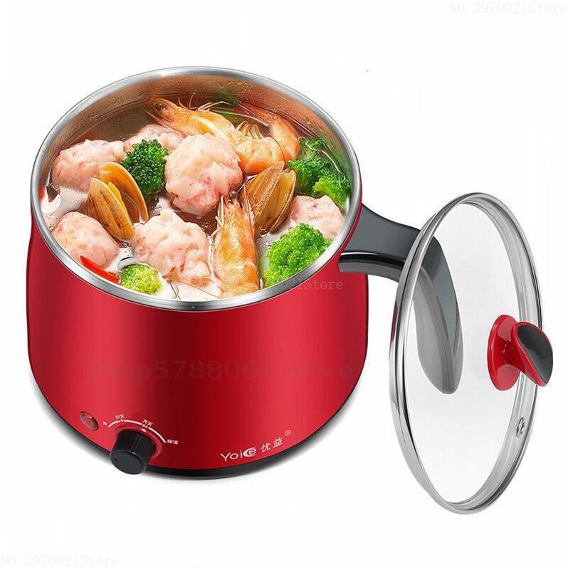 home Cooking pot Skillet Mini dormitory pot cooking pot multifunction electric cooker With steamer 1.8L 9cm depth 200/600W