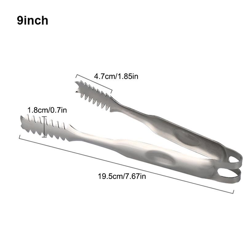 5Inch 7Inch 9Inch Rvs Voedseltangen Keukengerei Anti Warmte Ijs Tang Brood Clip Gebak Klem barbecue Keuken Gereedschap: L