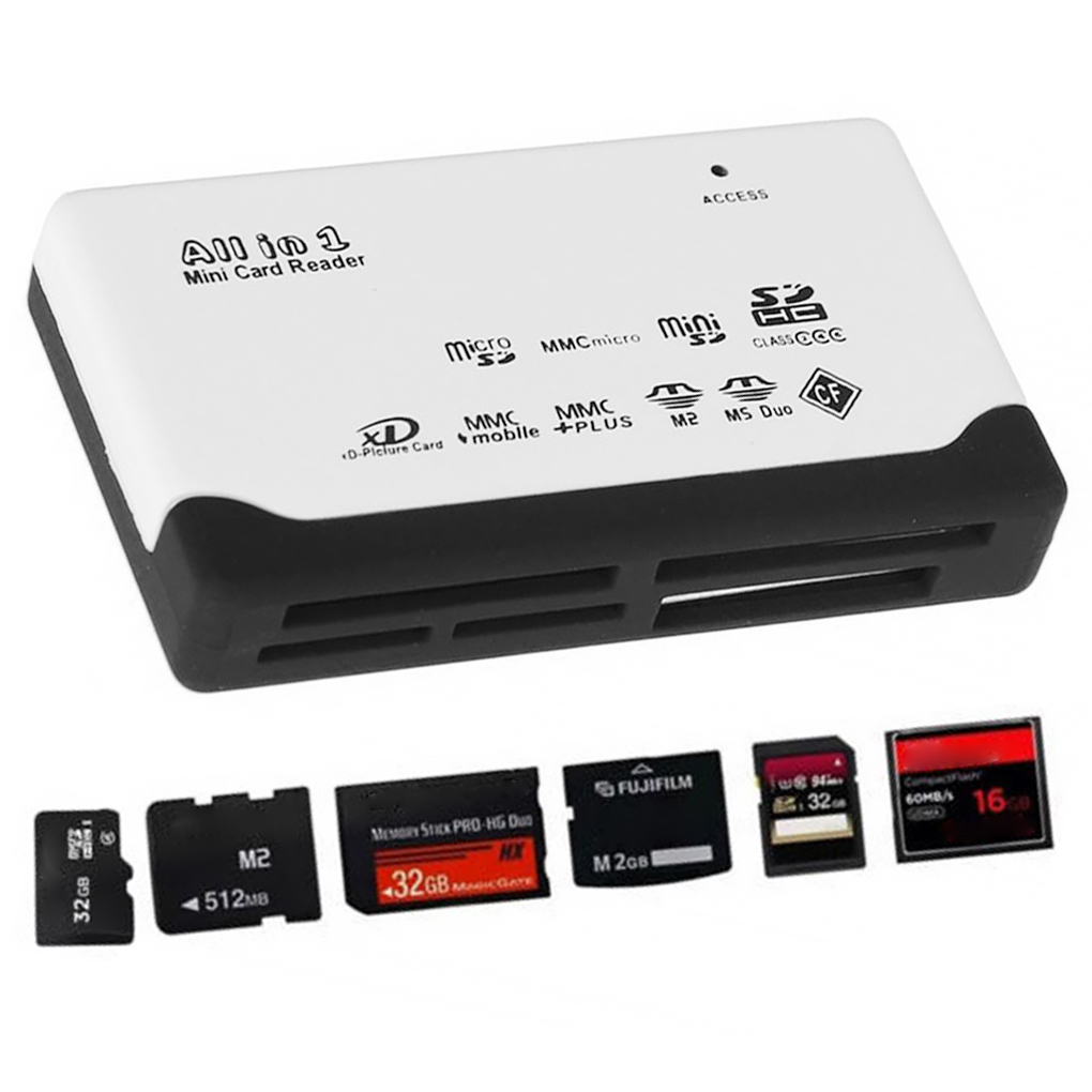 Usb 2,0 tf card reader, memory card reader, fast data transfer, all in one card reader, supports tf, cf, sd, mini sd, ms, xd, hot