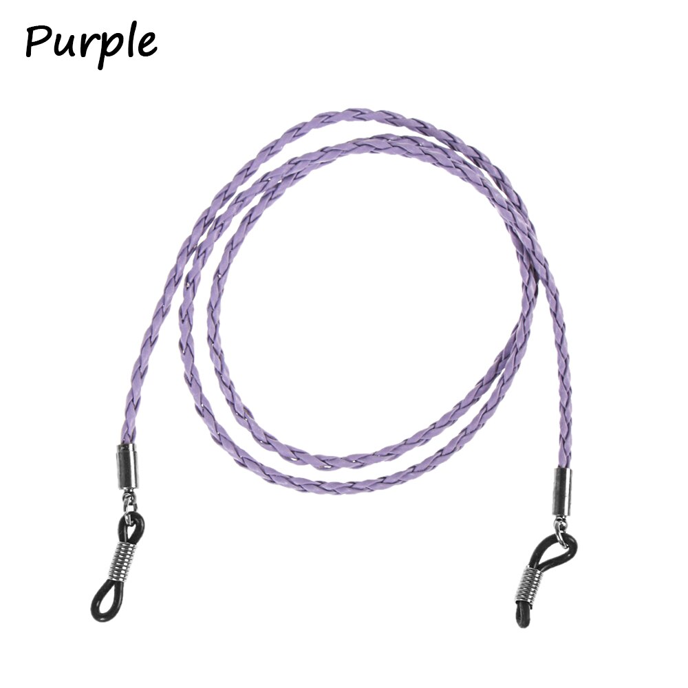 1PC Colorful Leather Eyeglass Chain 6 Colors Adjustable Glasses Neck Strap Sunglasses Lanyard Unisex Eyewear Accessories: purple