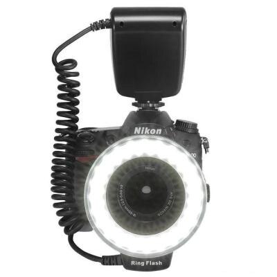 RF-550D 48pcs Macro LED Ring Flash Bundle with 8 Adapter Ring for Canon Nikon Pentax Olympus Panasonic DSLR