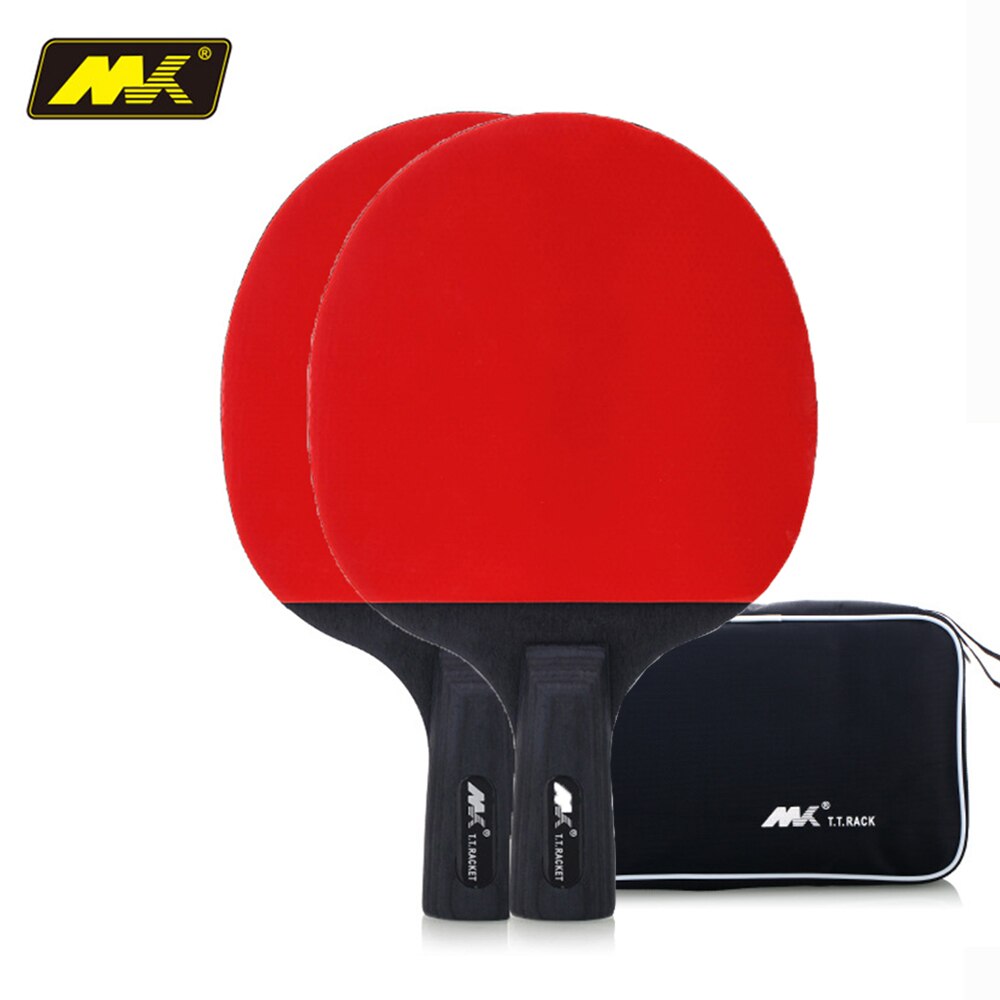 Table Tennis Bat 2pcs 3 Star Racket Double Face Pimples In Long Short Handle Ping Pong Paddle Bat with Good Control: 2 CS Handle