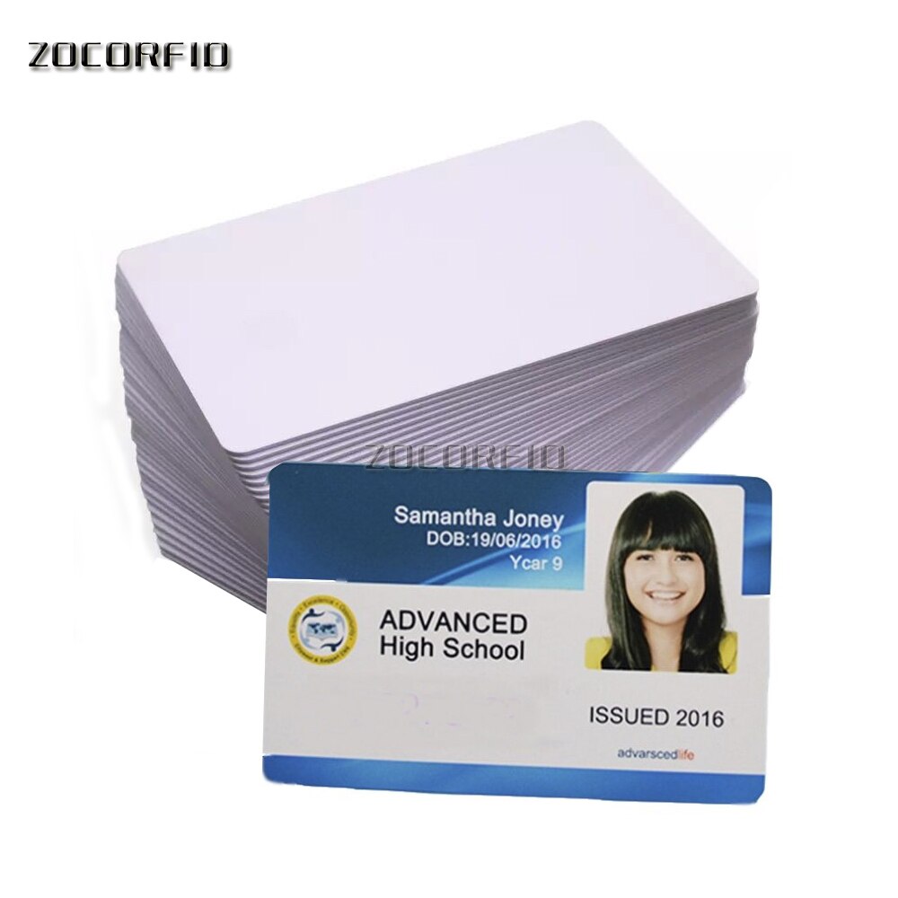 10 stk hvidt inkjet printbart tomt pvc-kort til medlemskort klubkort id-kort printet af epson eller canon inkjet printere  cr80