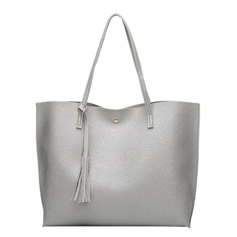 de bolsos de mano para mujer, bolsos de hombro de gran capacidad, bandoleras de piel sintética de gran , bolsos de señora salvajes, Sac A Main Femme: B Silver