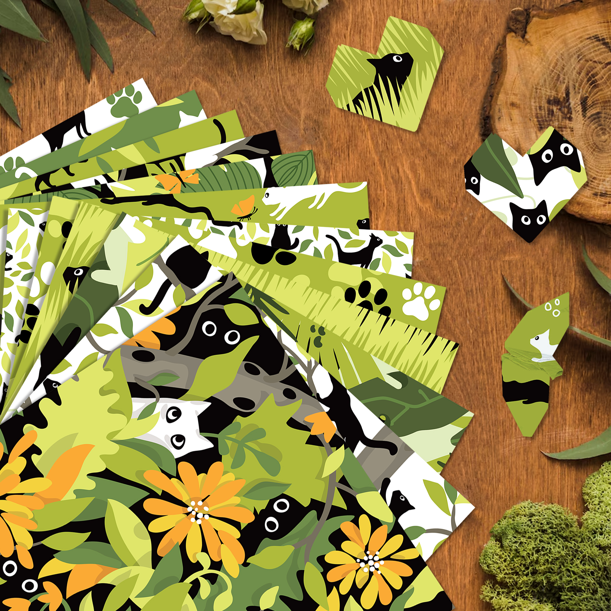 24 Uds 30*30cm encantador gato álbum de recortes papel para manualidades DIY papel para manualidades arte fondo papel Origami fabricación de tarjetas decoración de álbum de fotos