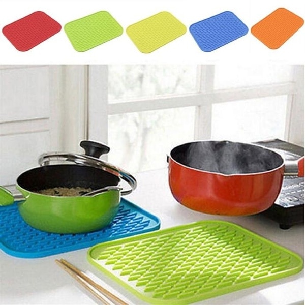 Tapis de cuisine, antidérapant, résistant à la chaleur, sous-plat, Pot, plateau redresseur, tapis isolants aux couleurs riches