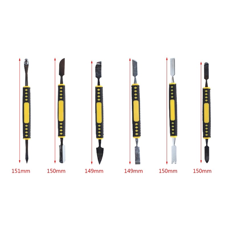 Mobiele Telefoon Demontage Tool Set Metalen Koevoet Tool Dual Uiteinden Metalen Spudger Set Professionele Pry Opening Spudger 6 Pcs