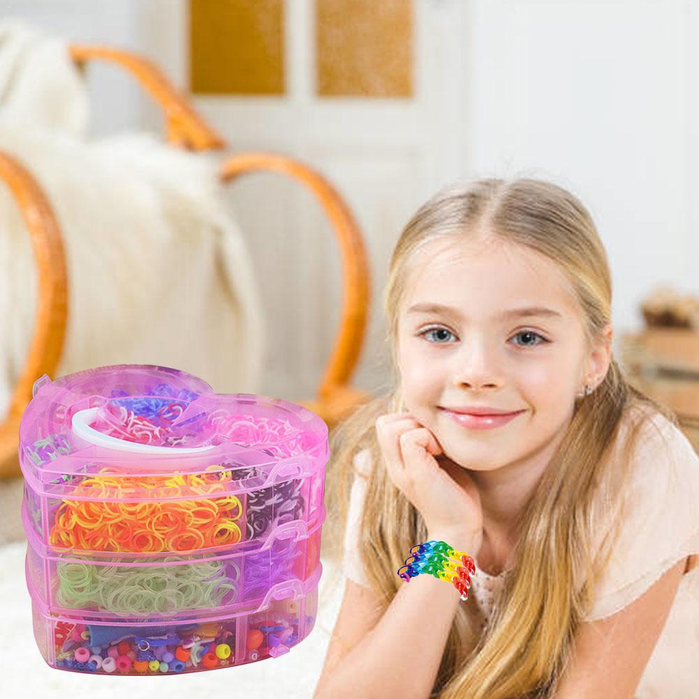 Elastische Rubber Loom Bands Kit Kinderen Weven Armband Speelgoed Rubber Girl Braid Vlechten Accessoires Kinderen Goederen