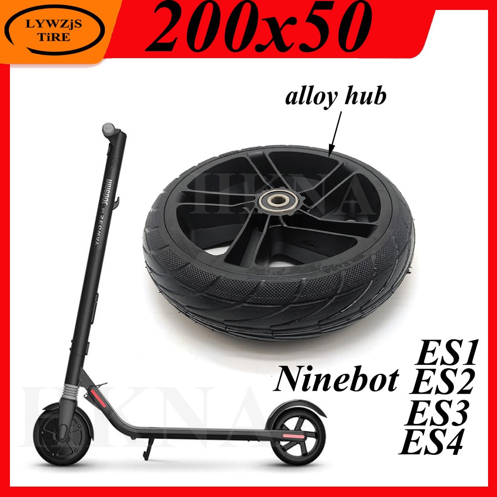 Roue arrière solide 8 pouces 200x50 pour Scooter électrique Xiaomi Ninebot Segway ES1 ES2 ES3 ES4, pièces antidéflagrantes