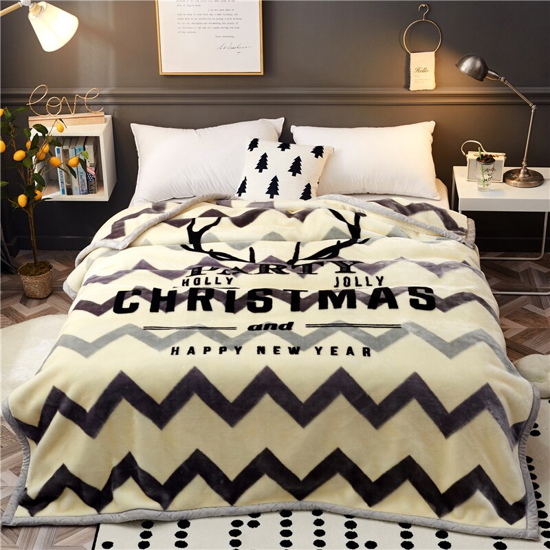 Cartoon Double-Side Winter Dikke Raschel Dekens Kids Adult Leuke Bed Spread Super Zachte Worp Deken: 01