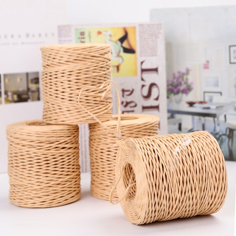 150meters 2mm Diameter Natural Paper String Craft Raffia Paper Ribbon for Wrapping, Crafting, Packing, Crocheting