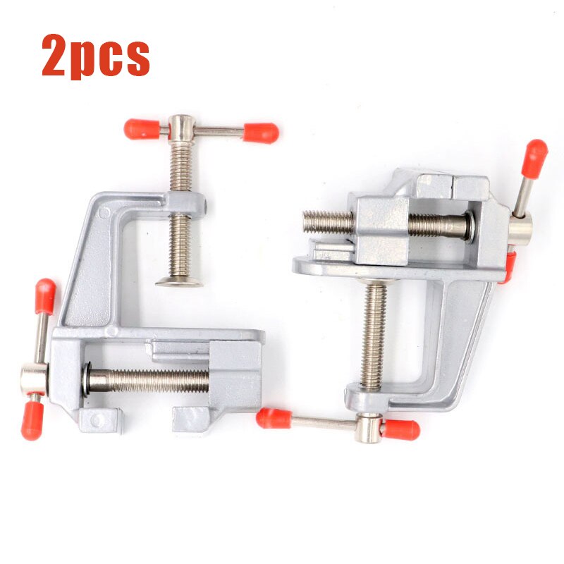 3.5 "Aluminium Miniatuur Kleine Juweliers Hobby Klem Op Tafel Bankschroef Mini Tool Vice Bench Kleine Bankschroef Tafel vise: 2pcs