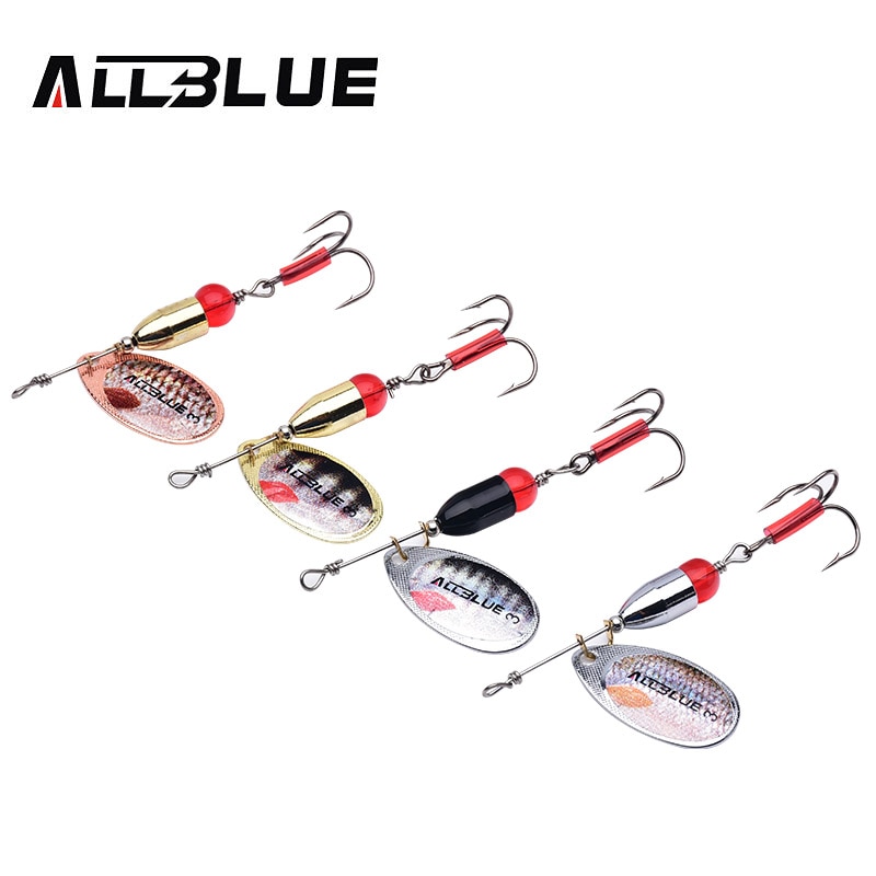 Allblue 5 stuks/partij 2# 3# 4#  metalen kogel spinner aas vislokmiddel longcast voor het vissen op kunstaas multi-size bas aas peche