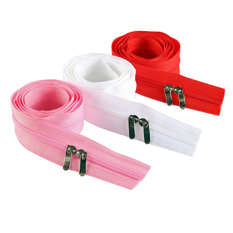 2 kpl  #3 100cm 150cm pitkä peitto vetoketju nylon kela vetoketjut kaksinkertaisten liukusäätimien ompeluun suljettu pää ompelutyyny pi