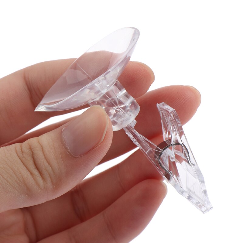 1Pc Clear Plastic Suction Cup Clip Advertising Clip Suction Cup Transparent Clip Office Home Accessories