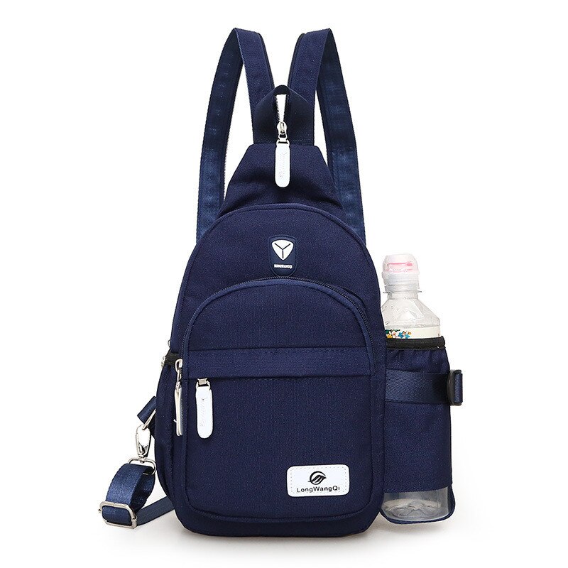 Novo saco de ombro de náilon feminino diário viagem pequenas mochilas saco feminino casual sacos de peito senhoras bagpack mochila: navy blue