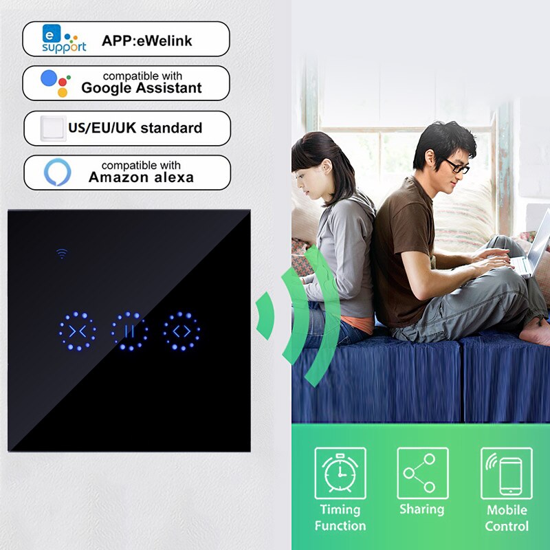 EWelink vie intelligente WiFi rideau aveugle interrupteur pour volet roulant moteur électrique Google maison Alexa commande vocale bricolage maison intelligente