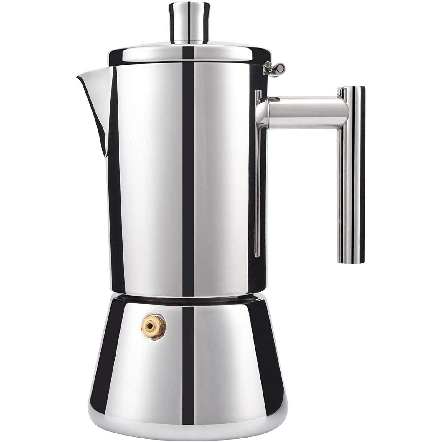 Rvs Gasfornuis Espresso Maker Moka Pot-Cubaanse Koffiezetapparaat Italiaanse Espresso Maker Voor Inductie Gas Of Elektrische Kachels: Zilver