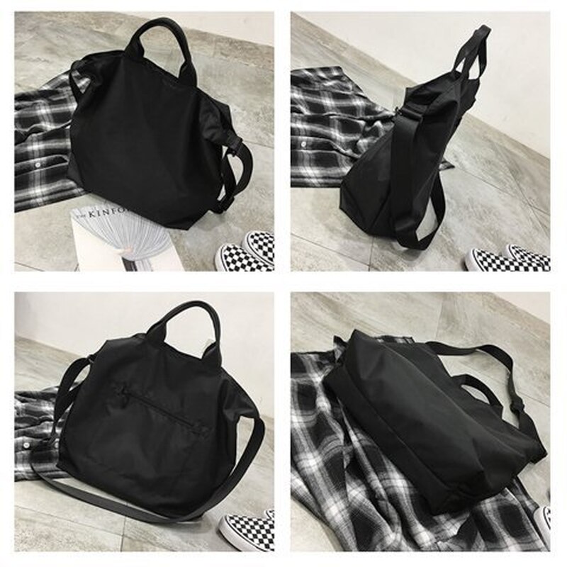 Sacs à main multifonctions en Nylon pour femmes, sac de voyage de grande capacité tendance, sacs de sport pour Shopping, sacs à bandoulière noir et bleu LW0156
